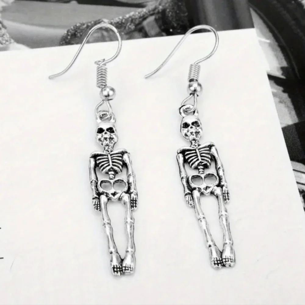 Skull Skelton Pendant Earrings Punk Hip Hop Halloween Unisex